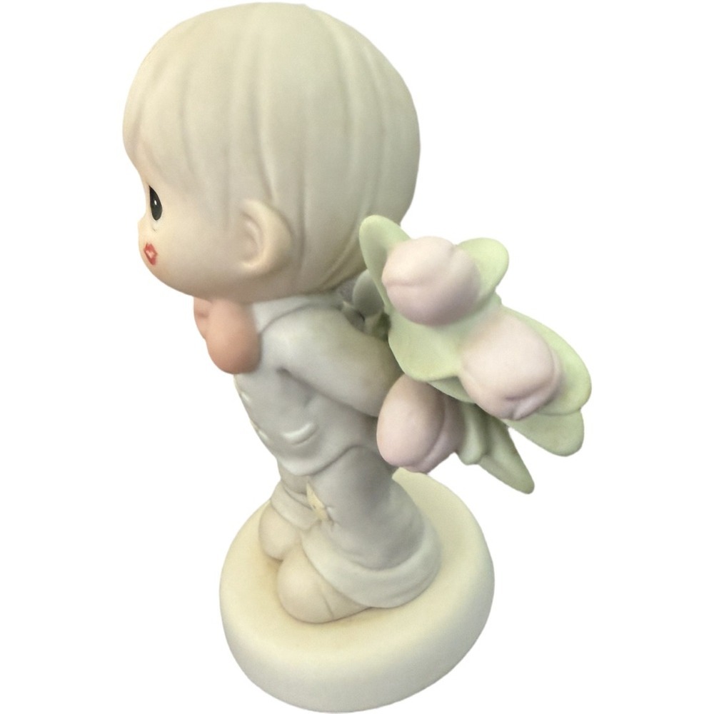 Precious Moments "For The Sweetest Tu-Lips In Town" Figurine Boy Tulips Vintage - Picture 2 of 6